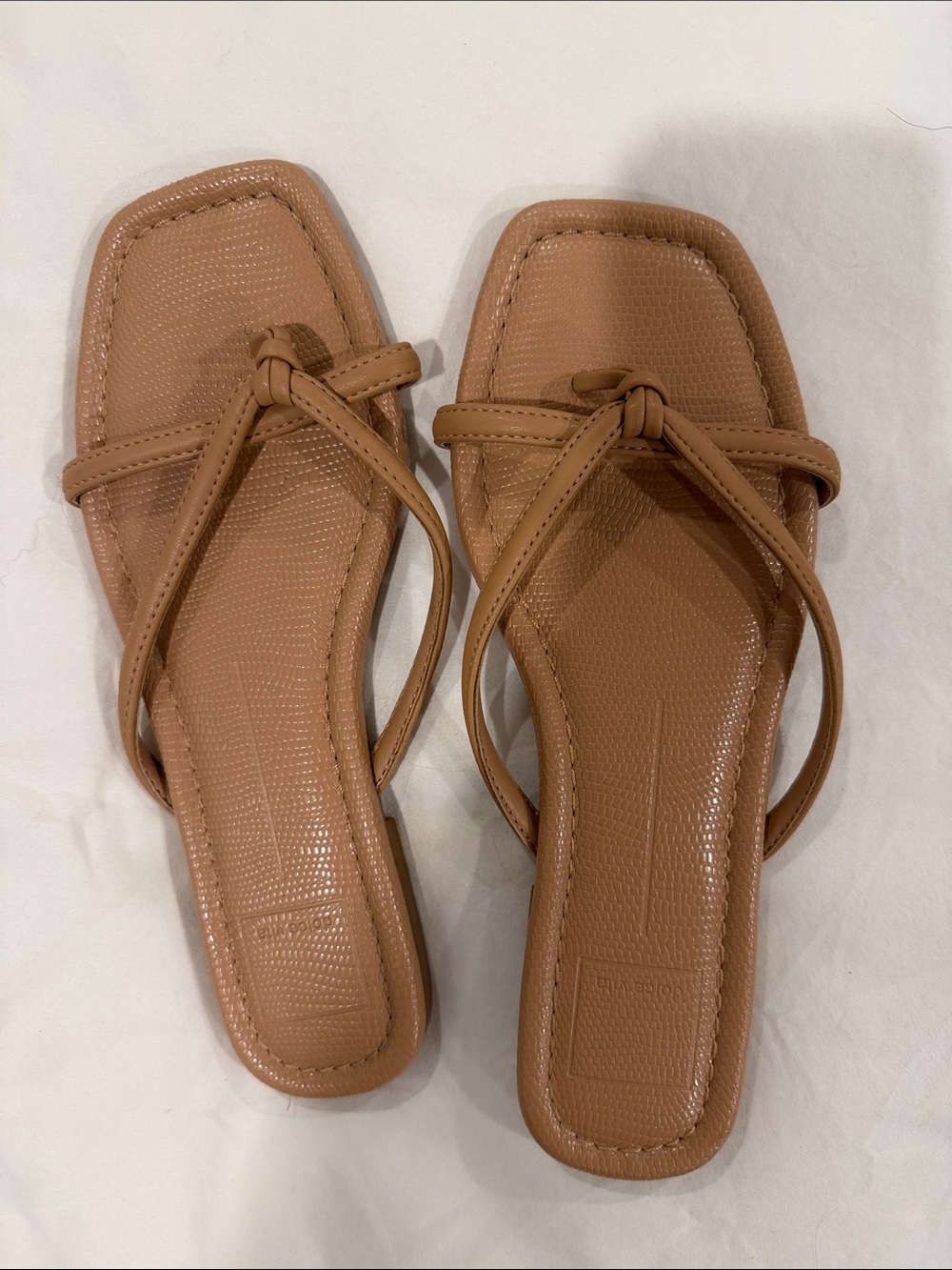 Dolce Vita Tan Knotted Strap Square-Toe Sandals